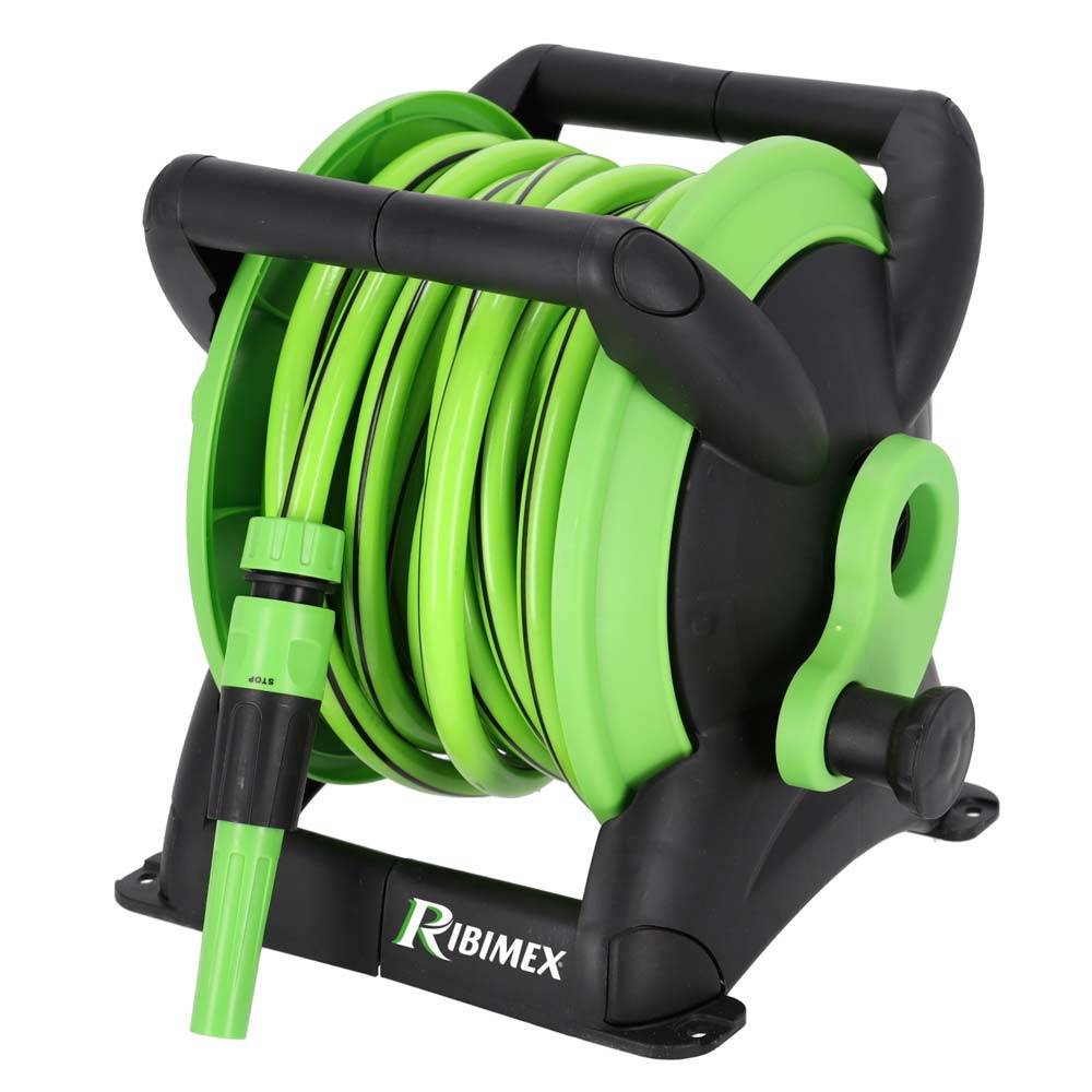 Ribimex - Dévidoir tuyau arrosage portable mural équipé 15m diam 12,5mm