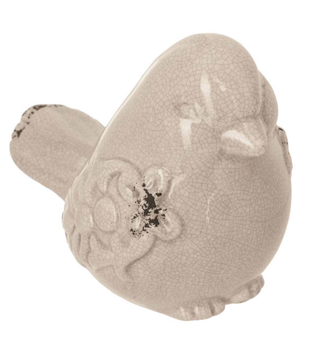 Oiseau déco en Céramique effet craquelé L 9.5 cm - Imagen 1