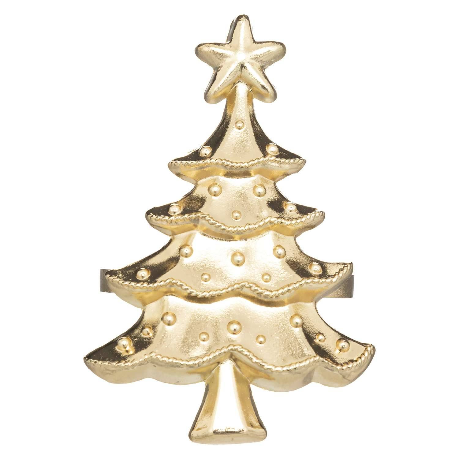 Atmosphera - Lot de 2 ronds de serviettes sapin - Doré - Atmosphera - Imagen 2