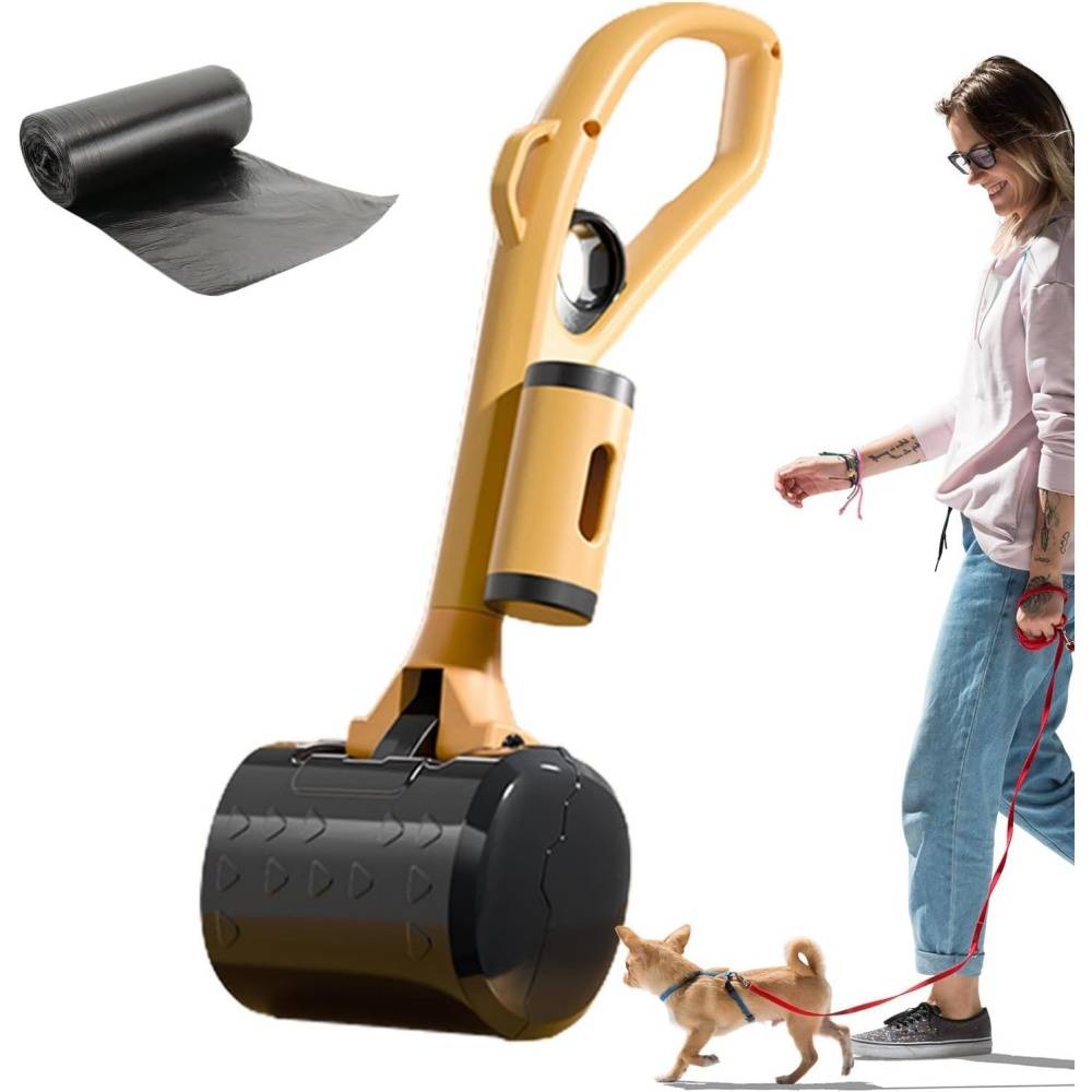Ramasse-crottes pour chien - Pelle robuste avec distributeur de sacs intégré - Poignée ergonomique -Black Copper- Living123 - Image 6