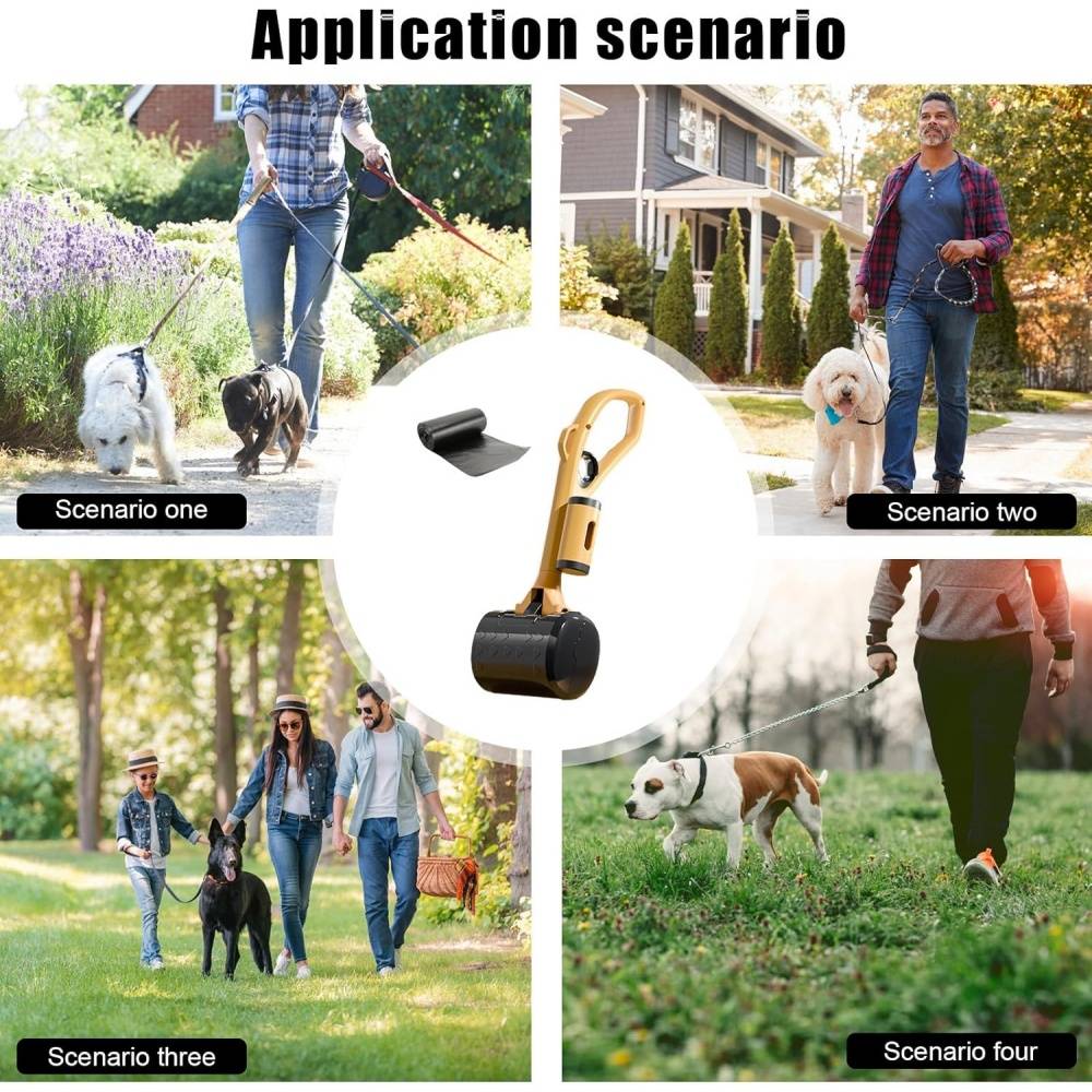 Ramasse-crottes pour chien - Pelle robuste avec distributeur de sacs intégré - Poignée ergonomique -Black Copper- Living123 - Image 4