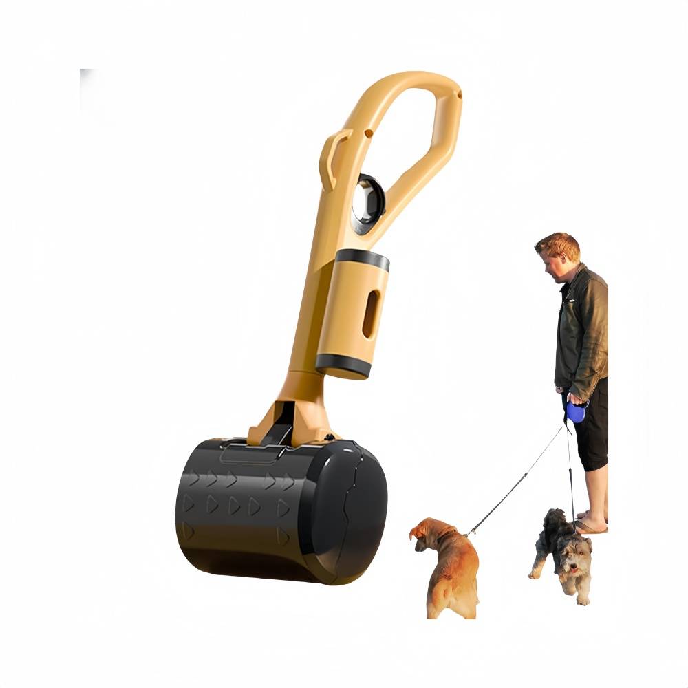 Ramasse-crottes pour chien - Pelle robuste avec distributeur de sacs intégré - Poignée ergonomique -Black Copper- Living123 - Image 1