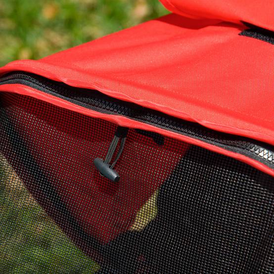 Poussette pliable pour chien et chat à 3 roues, tissu oxford, rouge et noir, dimensions 109,5 x 54,5 x 106,5 cm - Image 8