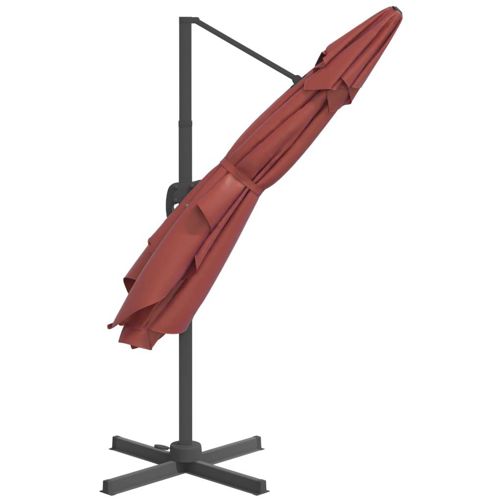 Helloshop26 - Parasol meuble de jardin déporté avec mât en aluminium 400 x 300 cm orange - Imagen 4