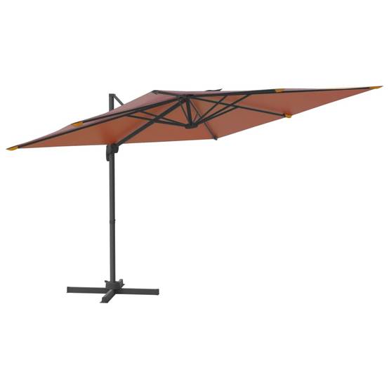 Helloshop26 - Parasol meuble de jardin déporté avec mât en aluminium 400 x 300 cm orange - Imagen 1