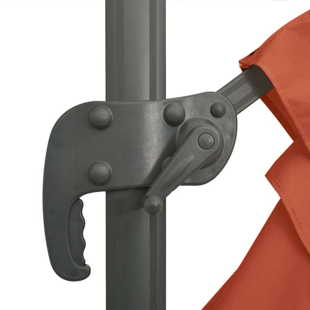 Helloshop26 - Parasol meuble de jardin déporté avec mât en aluminium 400 x 300 cm orange - Imagen 7