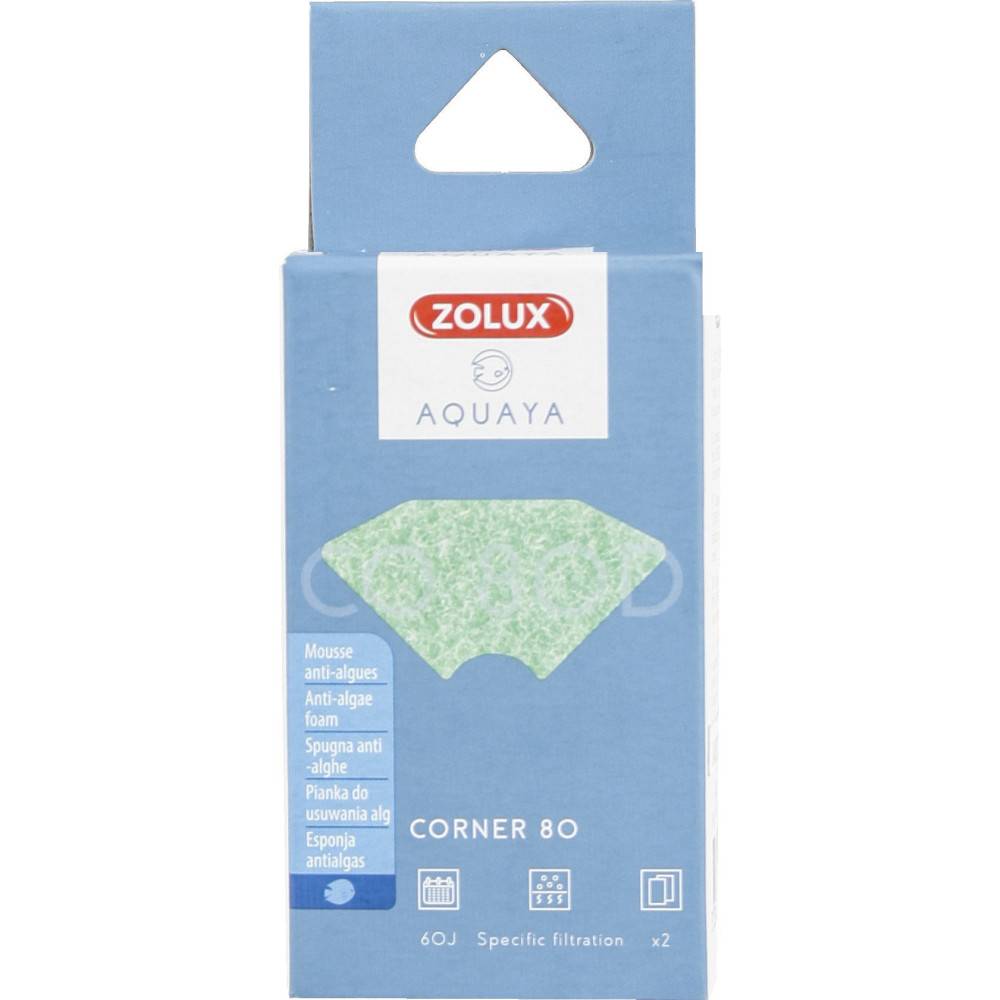 Zolux - Filtre pour pompe corner 80, filtre CO 80 D mousse anti-algues x 2. pour aquarium. - Image 1