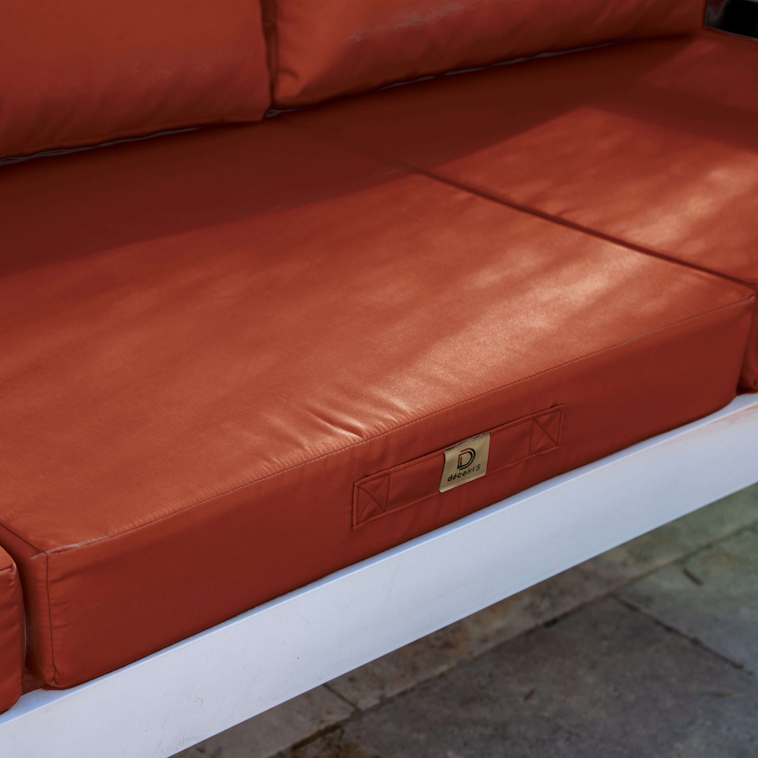 Coussins pour salon de jardin déhoussable 50x50cm Terracotta - Déco arts - Image 6