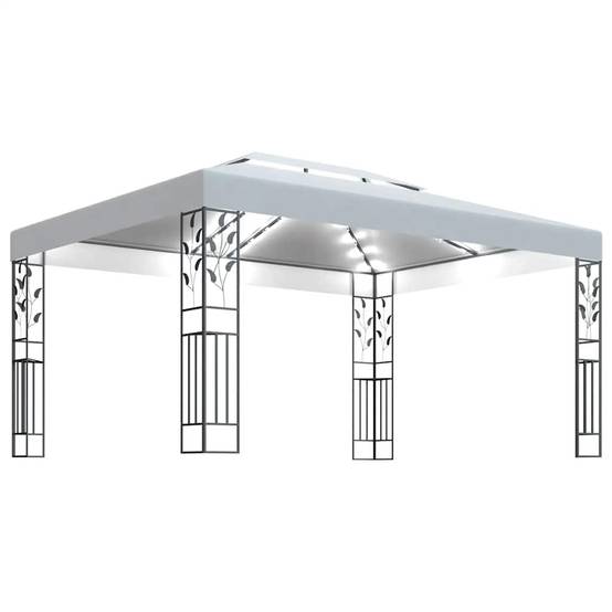 Tonnelle Aluminium Blanc avec LED 3 x 4 x 2.73 m - PANGIVO - Image 2