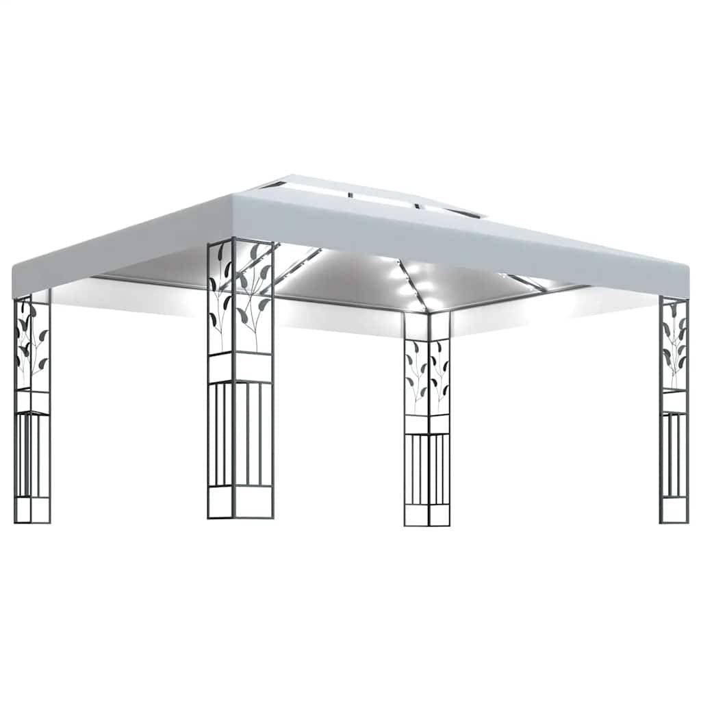 Tonnelle Aluminium Blanc avec LED 3 x 4 x 2.73 m - PANGIVO - Image 2