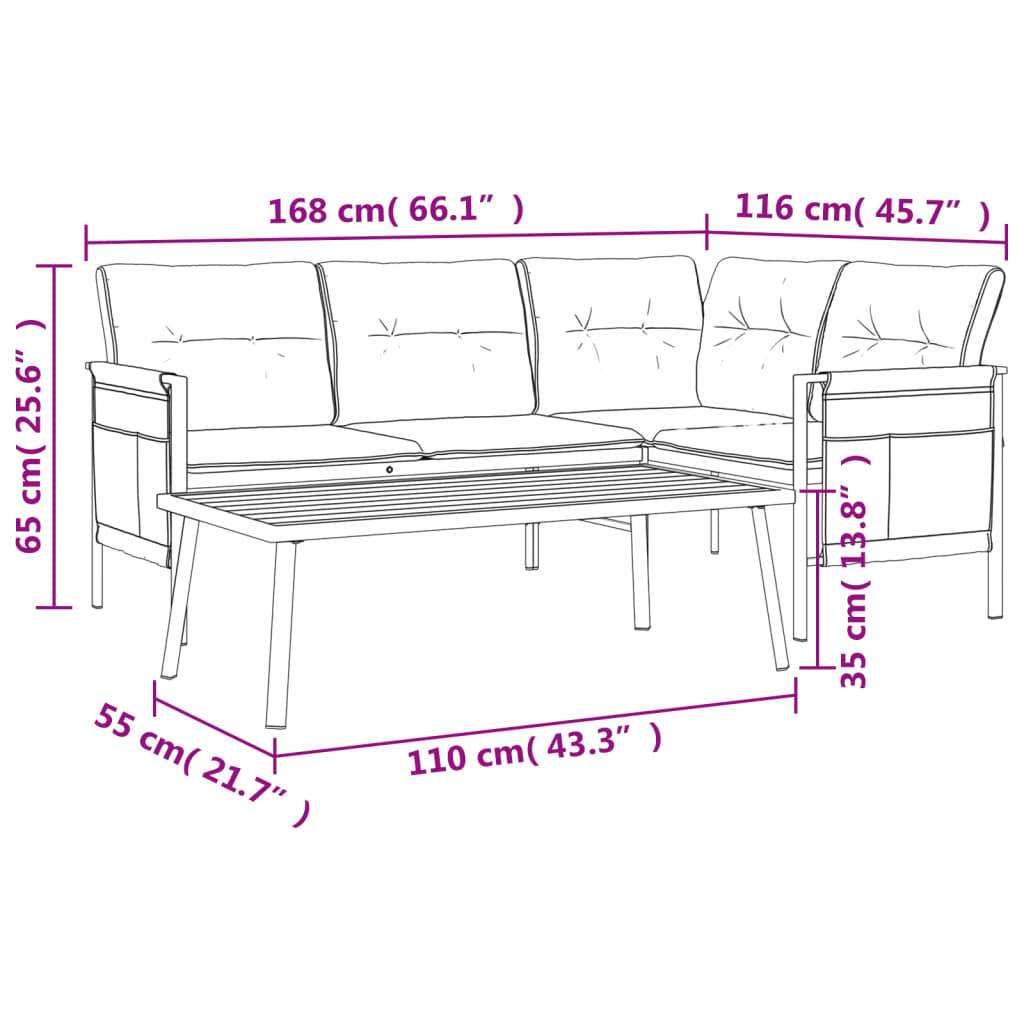 Vidaxl - Salon de jardin 2 pcs anthracite acier vidaXL 362810 - Image 3