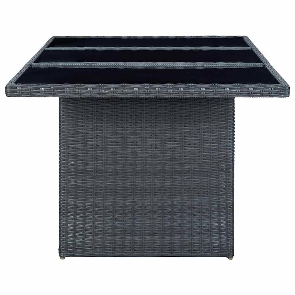 PANGIVO - Table de jardin résine tressée et verre gris foncé 200 x 100 x 74 cm - PANGIVO - Image 3
