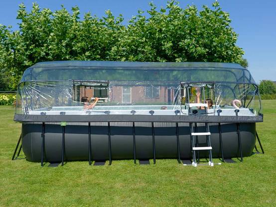 Exit Toys - Piscine tubulaire Black Leather rectangulaire 5,40 x 2,50 x 1,22 m avec dôme - Exit Toys - Image 8