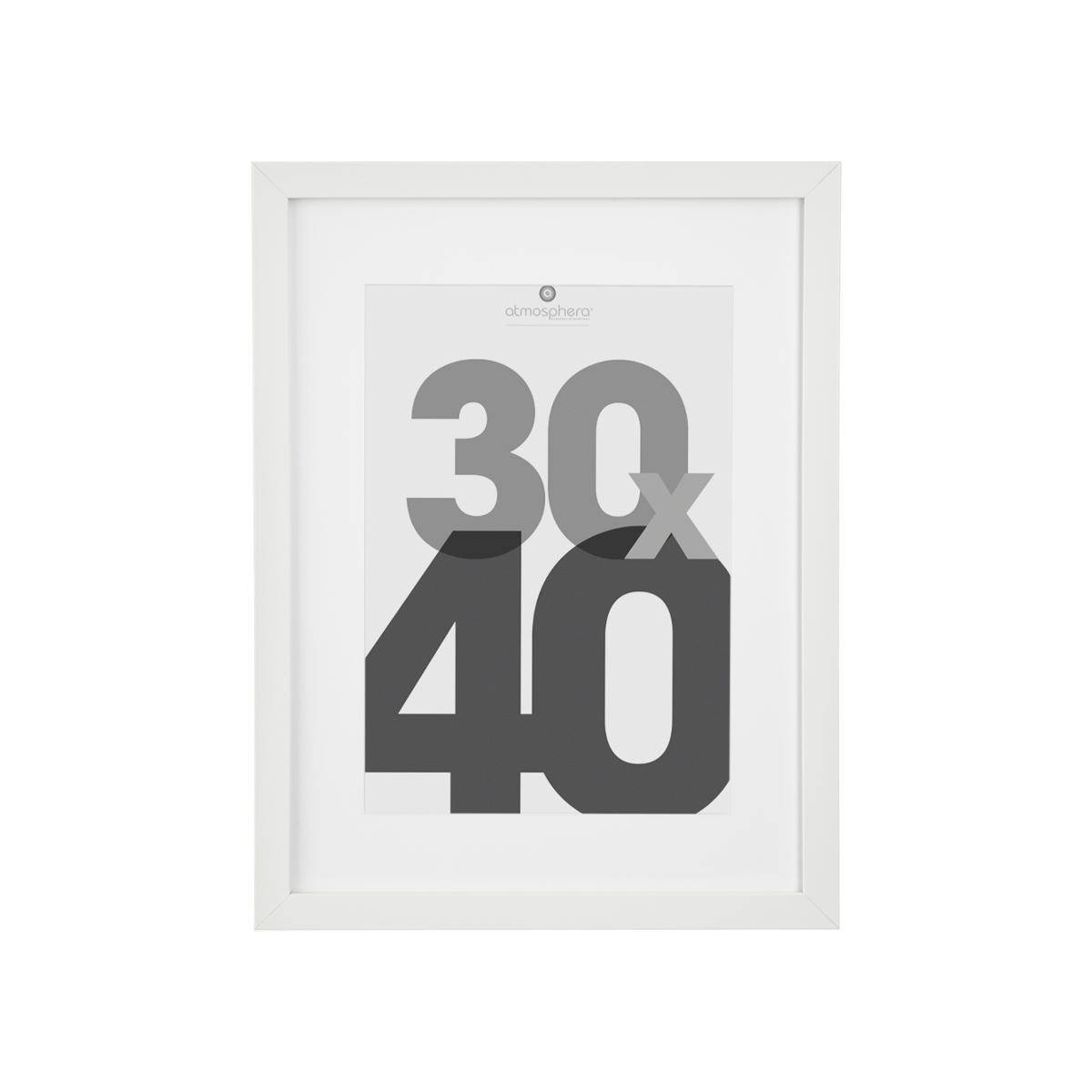Atmosphera - Cadre photo bois "Eva" blanc 30x40cm - Atmosphera Créateur d'intérieur - Image 1