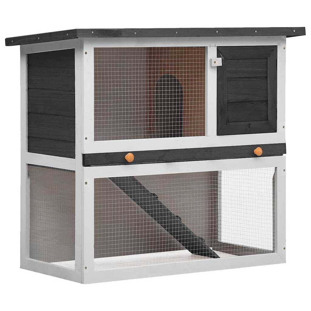 Vidaxl - Clapier d'extérieur 1 porte Gris Bois vidaXL 170831 - Imagen 1