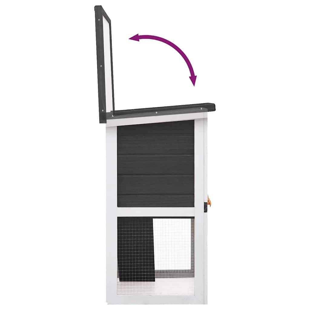 Vidaxl - Clapier d'extérieur 1 porte Gris Bois vidaXL 170831 - Imagen 7