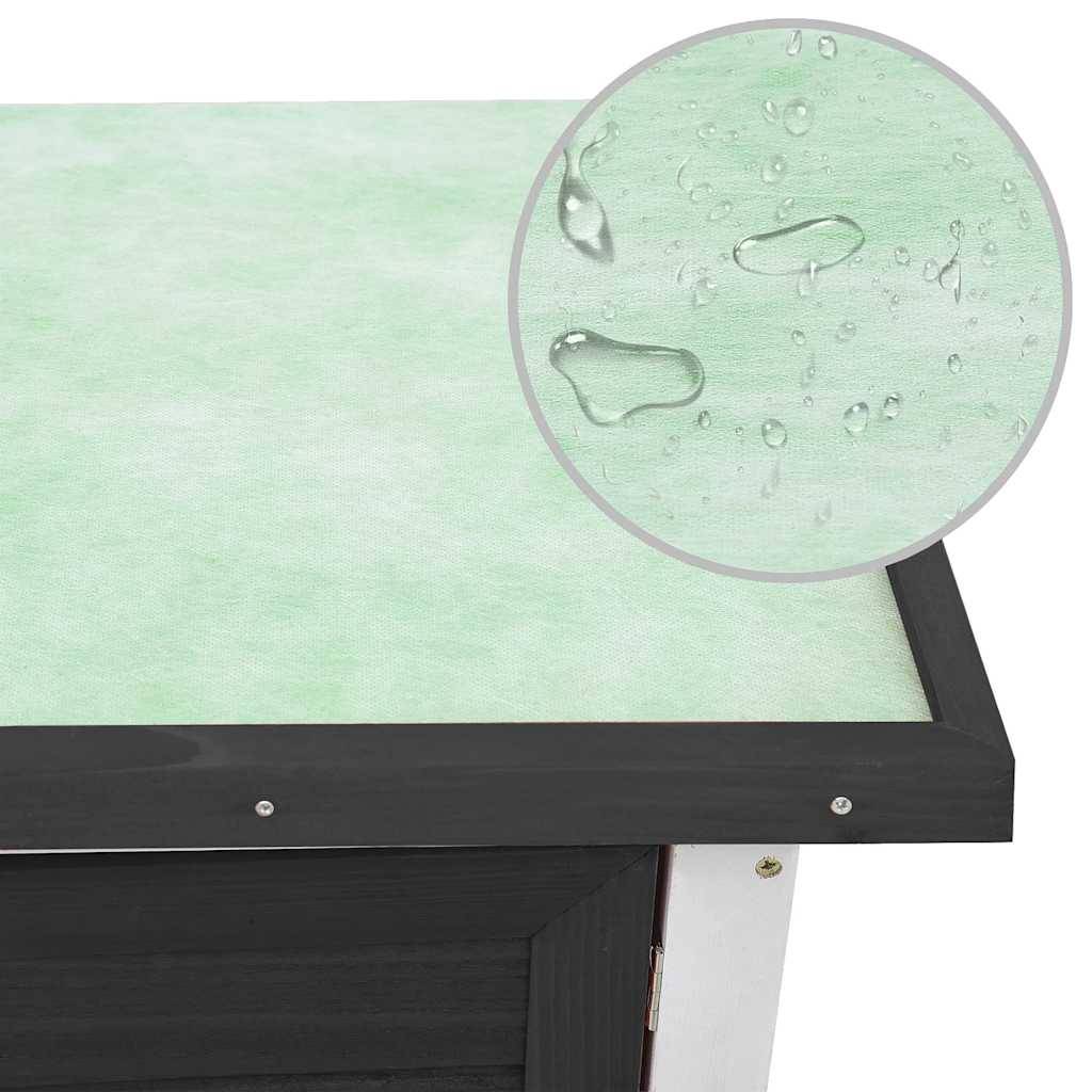 Vidaxl - Clapier d'extérieur 1 porte Gris Bois vidaXL 170831 - Imagen 4