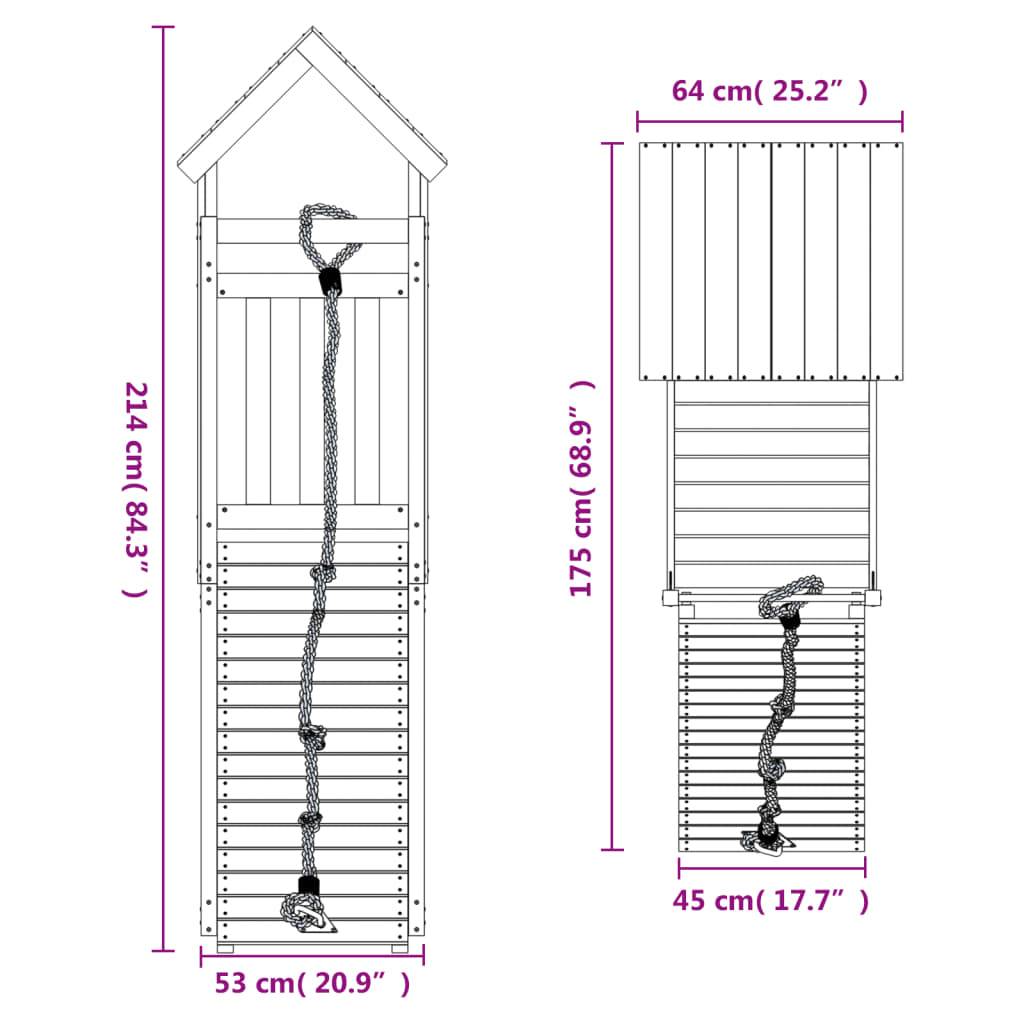 Helloshop26 - Maisonnette de jeu avec mur d'escalade 64 x 175 x 214 cm bois de pin imprégné - Imagen 7