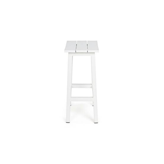 Autre - Tabouret de bar de jardin en métal blanc H71 - BAYONNE - Imagen 5