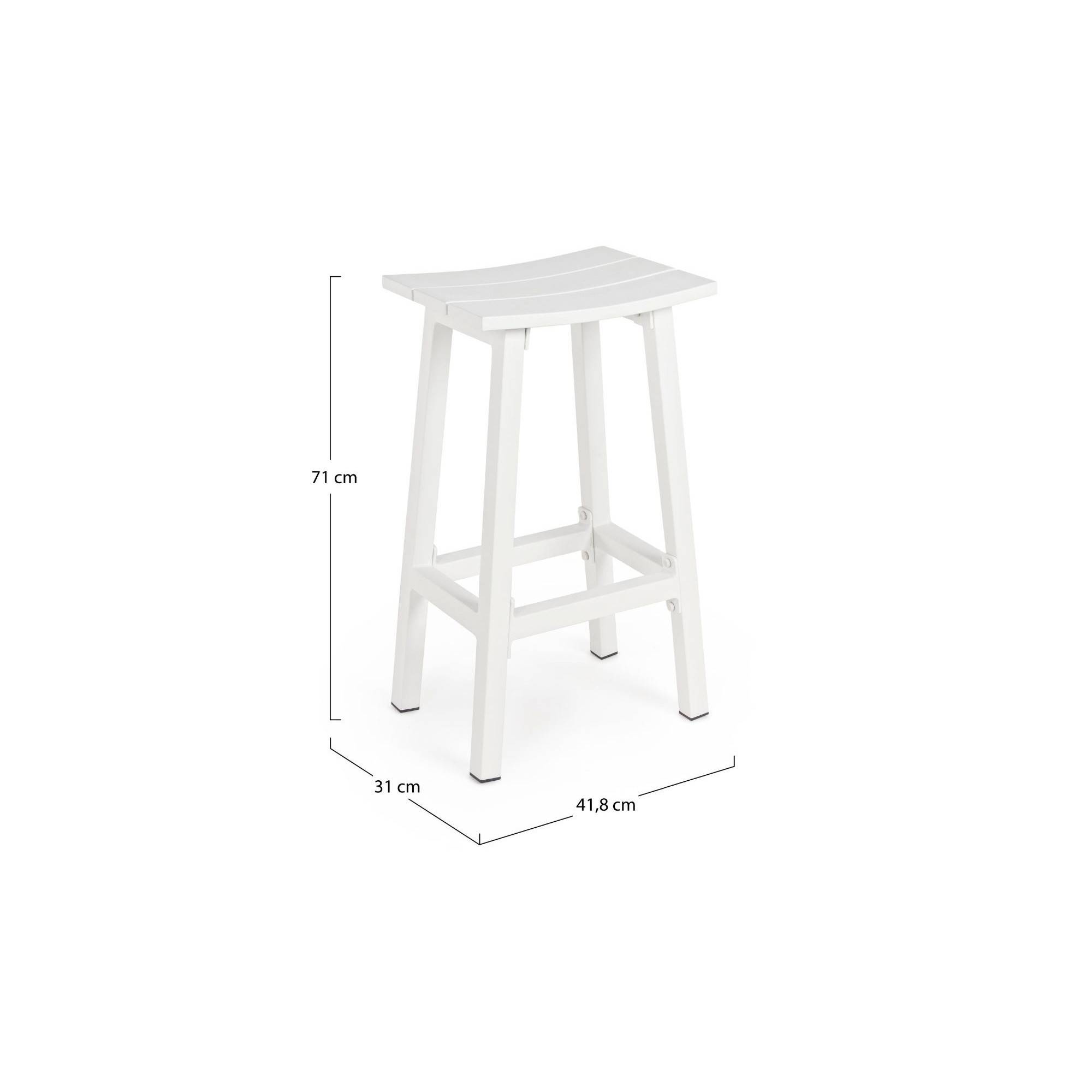 Autre - Tabouret de bar de jardin en métal blanc H71 - BAYONNE - Imagen 7