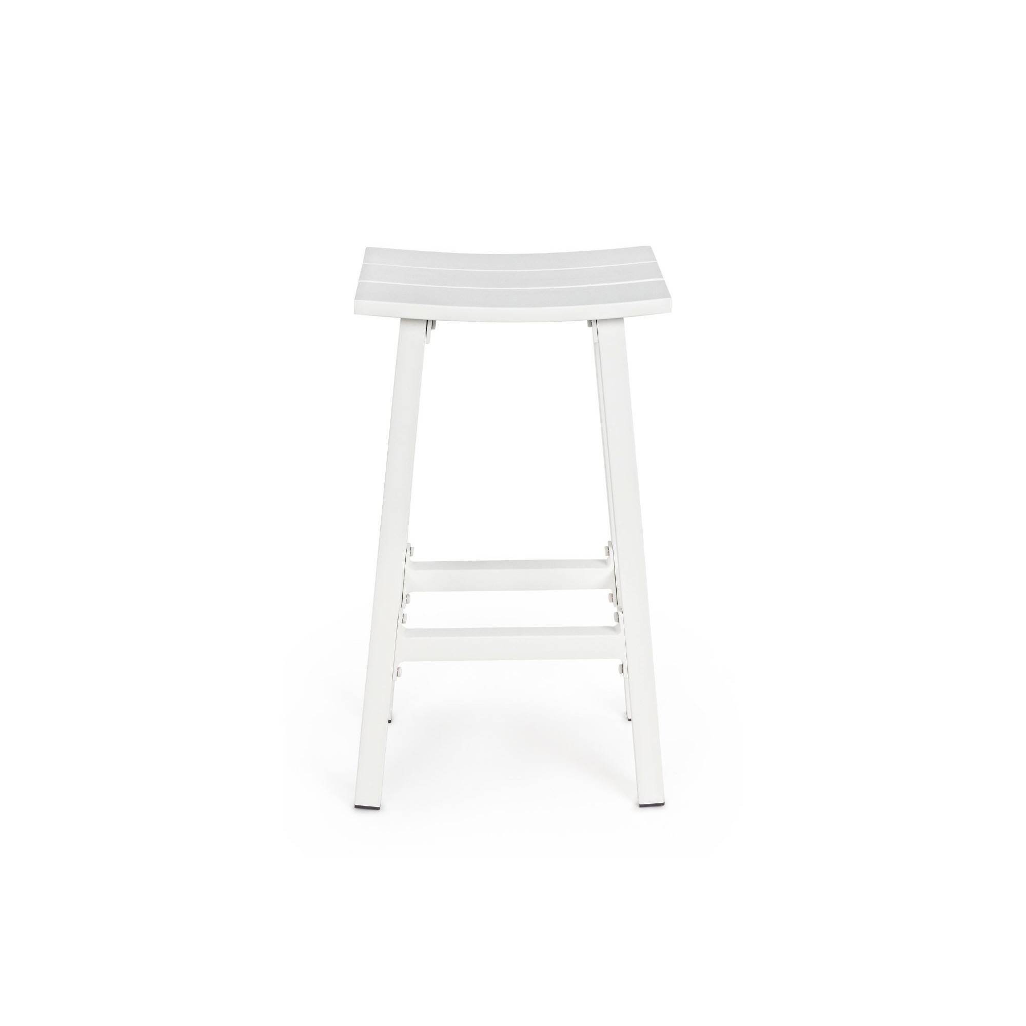 Autre - Tabouret de bar de jardin en métal blanc H71 - BAYONNE - Imagen 4