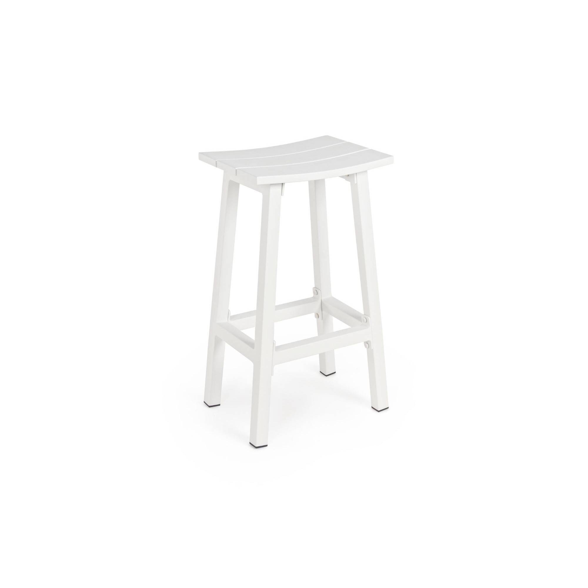 Autre - Tabouret de bar de jardin en métal blanc H71 - BAYONNE - Imagen 1