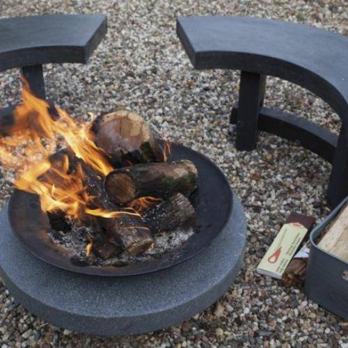 Esschert Design - Brasero vasque en fonte avec socle granit - Imagen 2