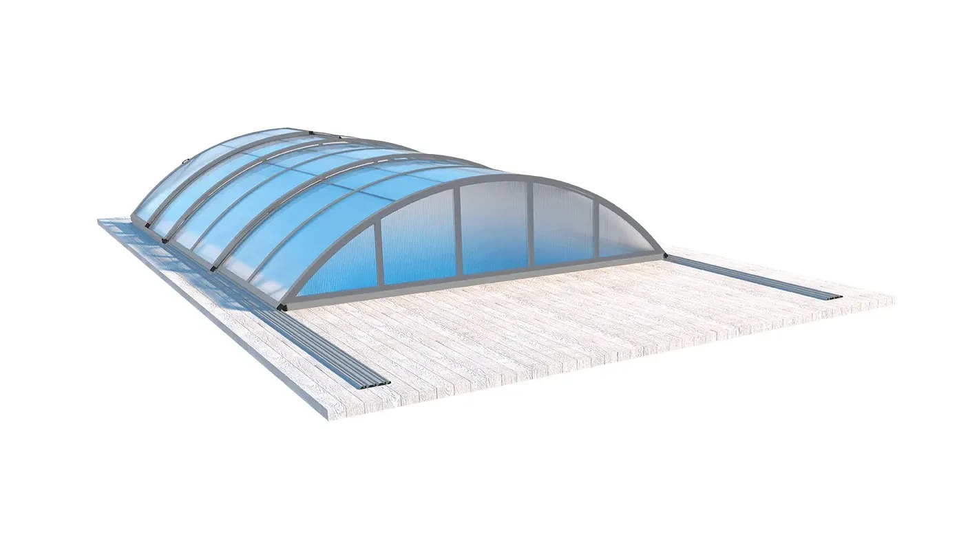 Altanka - Abri de piscine Orbit - 6,47x3,50 m - polycarbonate alvéolaire 8 mm - Couleur Ral7037 Gris - ECO103 - Imagen 3