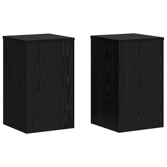 Lot de 2 Présentoirs à Plantes Cubiques Bois Texturé pour Maison et Jardin Chêne Noir 50 cm – ComfortXL Outdoor Living - Imagen 2