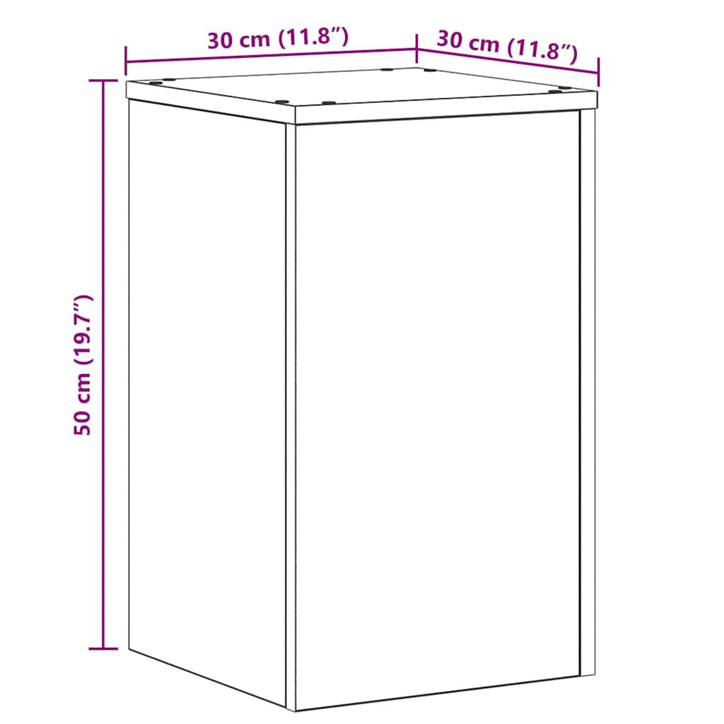 Lot de 2 Présentoirs à Plantes Cubiques Bois Texturé pour Maison et Jardin Chêne Noir 50 cm – ComfortXL Outdoor Living - Imagen 8