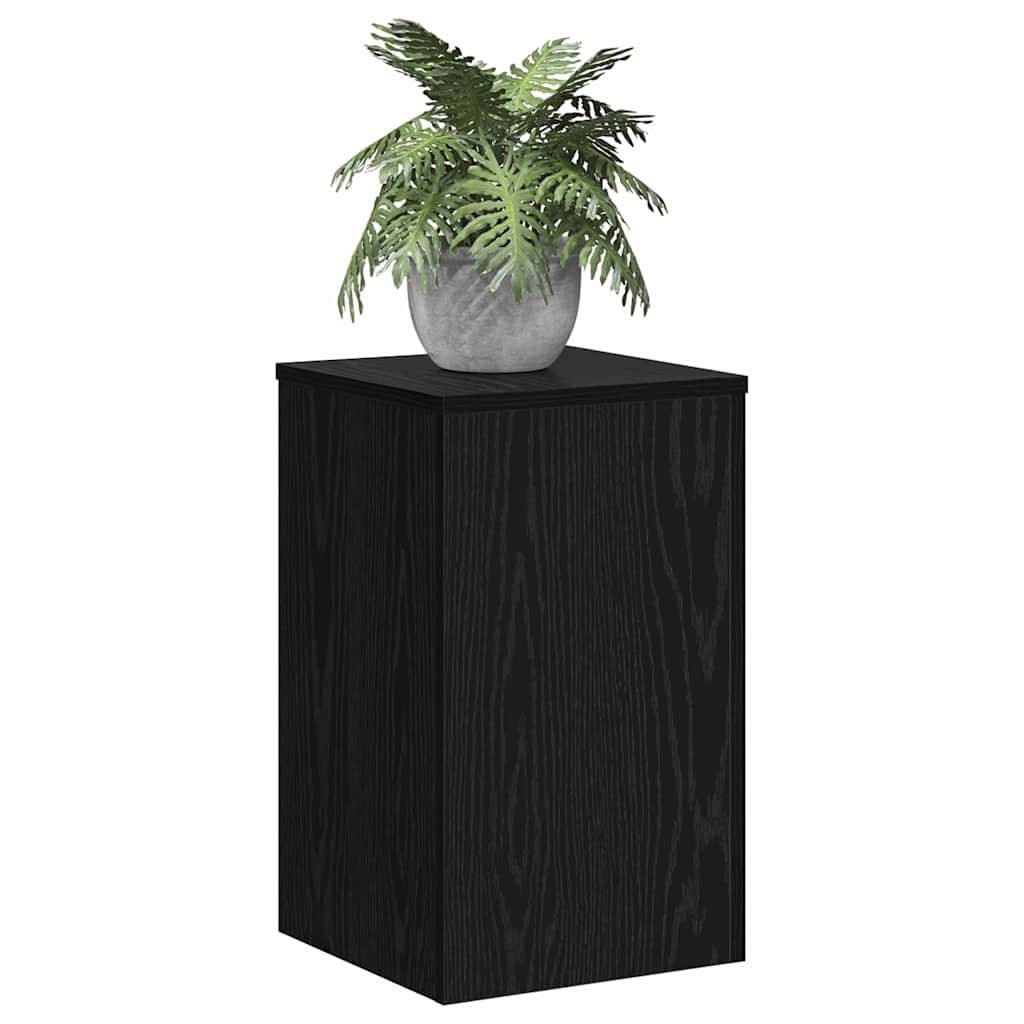 Lot de 2 Présentoirs à Plantes Cubiques Bois Texturé pour Maison et Jardin Chêne Noir 50 cm – ComfortXL Outdoor Living - Imagen 3