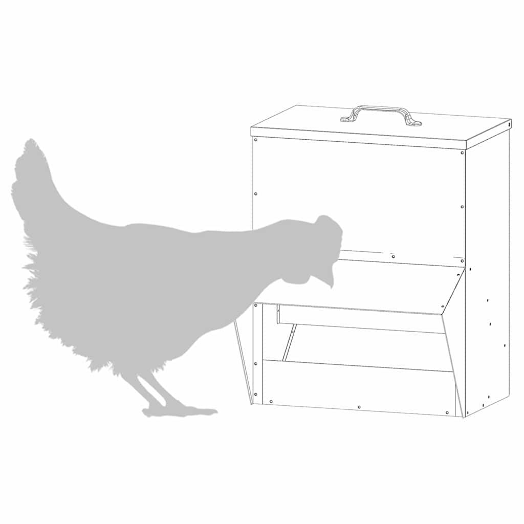 Nourrisseur Compact Acier Galvanisé Poule 2kg Argent - ComfortXL Outdoor Living - Image 9