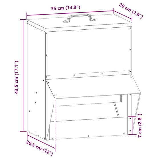 Nourrisseur Compact Acier Galvanisé Poule 2kg Argent - ComfortXL Outdoor Living - Image 7