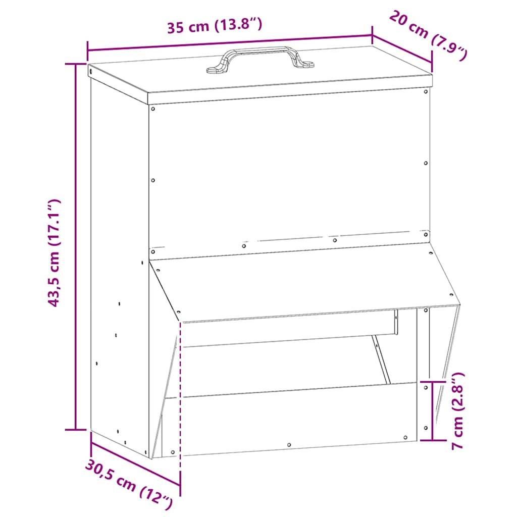 Nourrisseur Compact Acier Galvanisé Poule 2kg Argent - ComfortXL Outdoor Living - Image 7