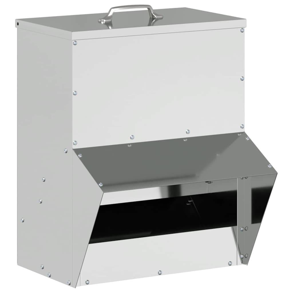 Nourrisseur Compact Acier Galvanisé Poule 2kg Argent - ComfortXL Outdoor Living - Image 2