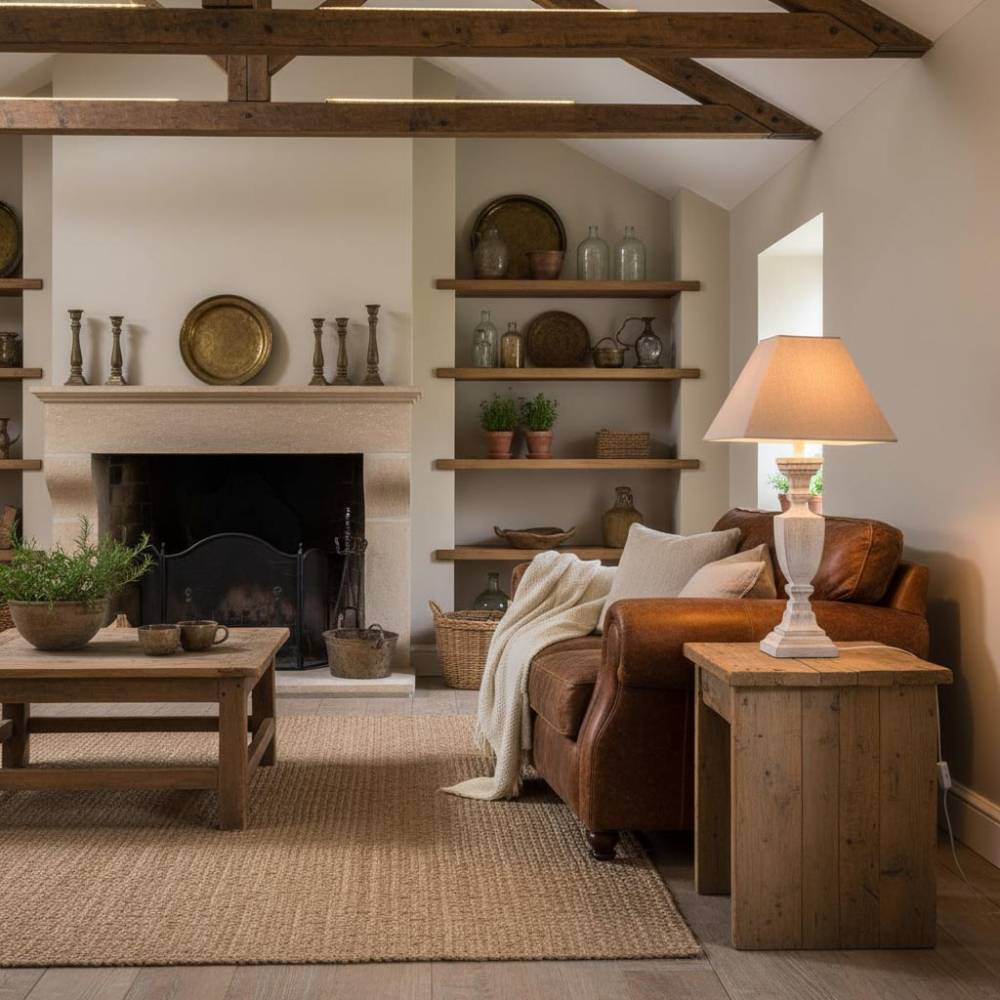 Aubry Gaspard - Lampe à poser en bois et coton Aubry Gaspard - Imagen 2