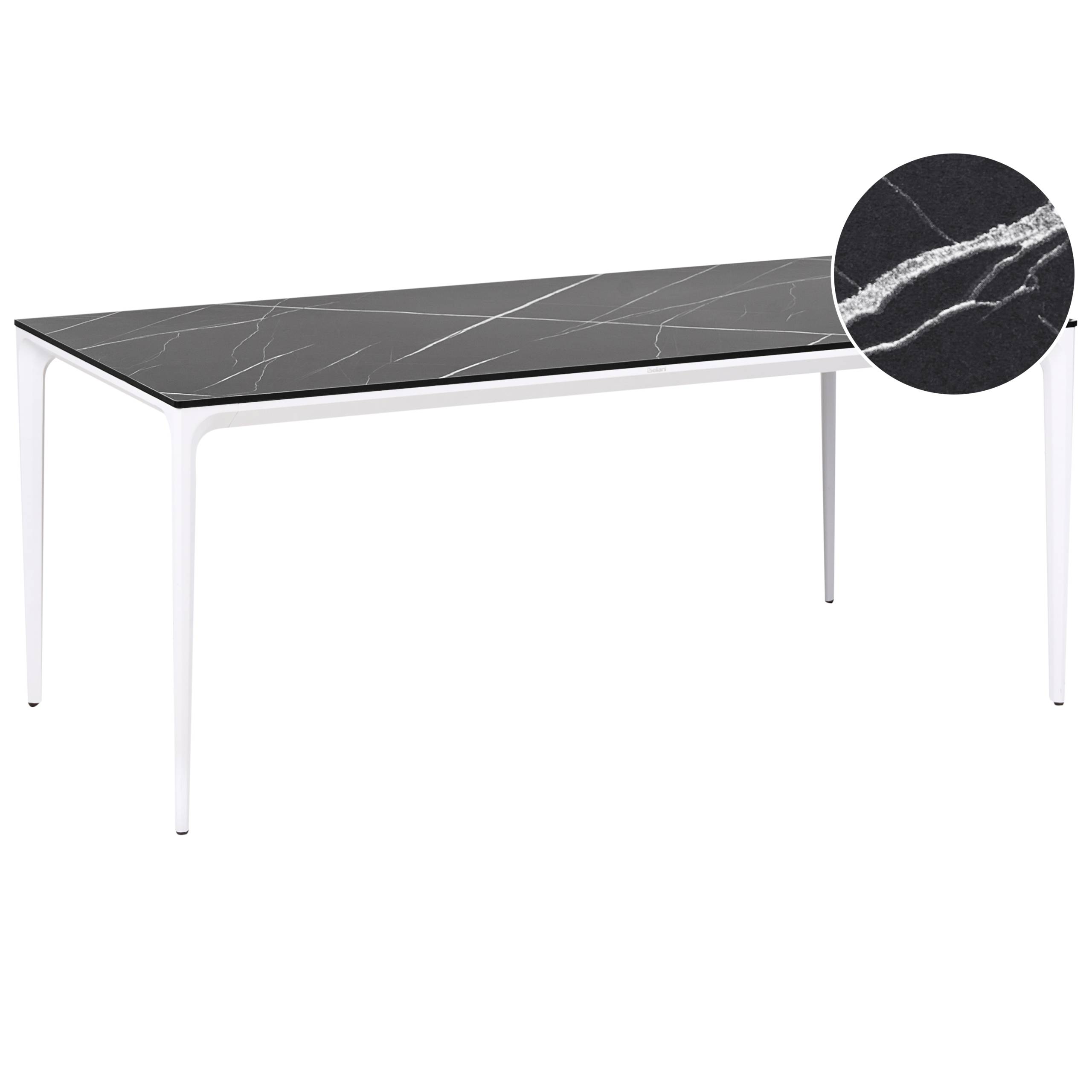 Beliani - Table de repas, 8 Personnes Panneau stratifié haute pression HPL Marbre noir SOVARETO - 90x180x75- Beliani - Image 2