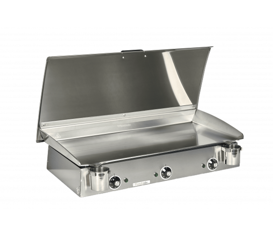 Pack comprenant une plancha électrique LUX 830 Inox avec son couvercle et 2 ustensiles - Image 1
