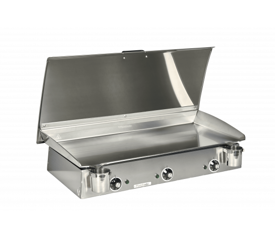 Pack comprenant une plancha électrique LUX 830 Inox avec son couvercle et 2 ustensiles - Image 1