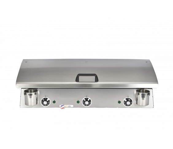 Pack comprenant une plancha électrique LUX 830 Inox avec son couvercle et 2 ustensiles - Image 4