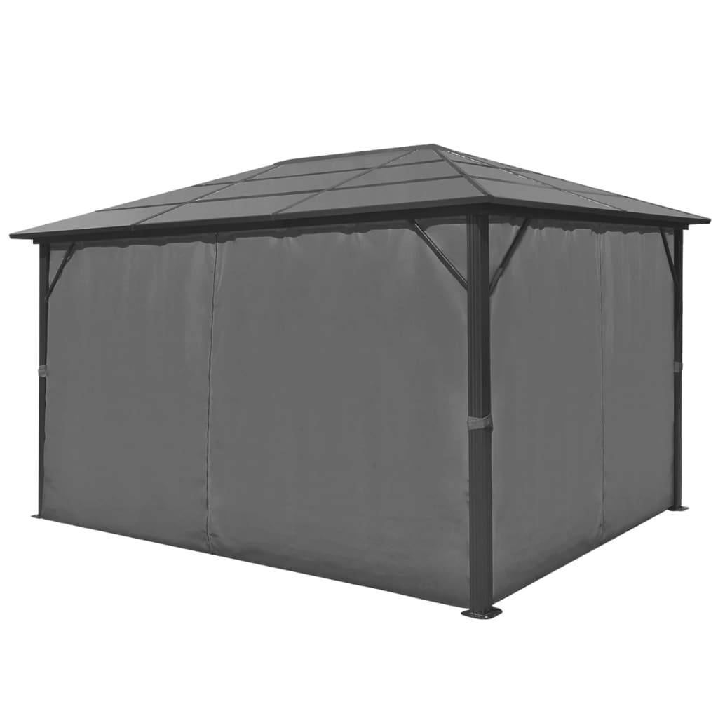 ComfortXL - Pergola en Aluminium Toit PC Rigide avec 4 Rideaux pour Terrasse Jardin Anthracite 4x3 m – ComfortXL Outdoor Living - Image 4