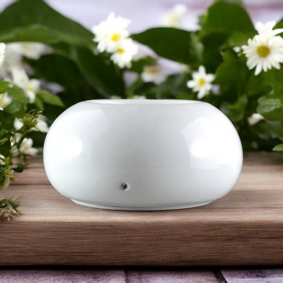 Zen'Arôme Diffuseur par Chaleur Douce Cérazen Blanc - Brûleur Aromathérapie Discret - Adapté aux Huiles Essentielles - Silencieux