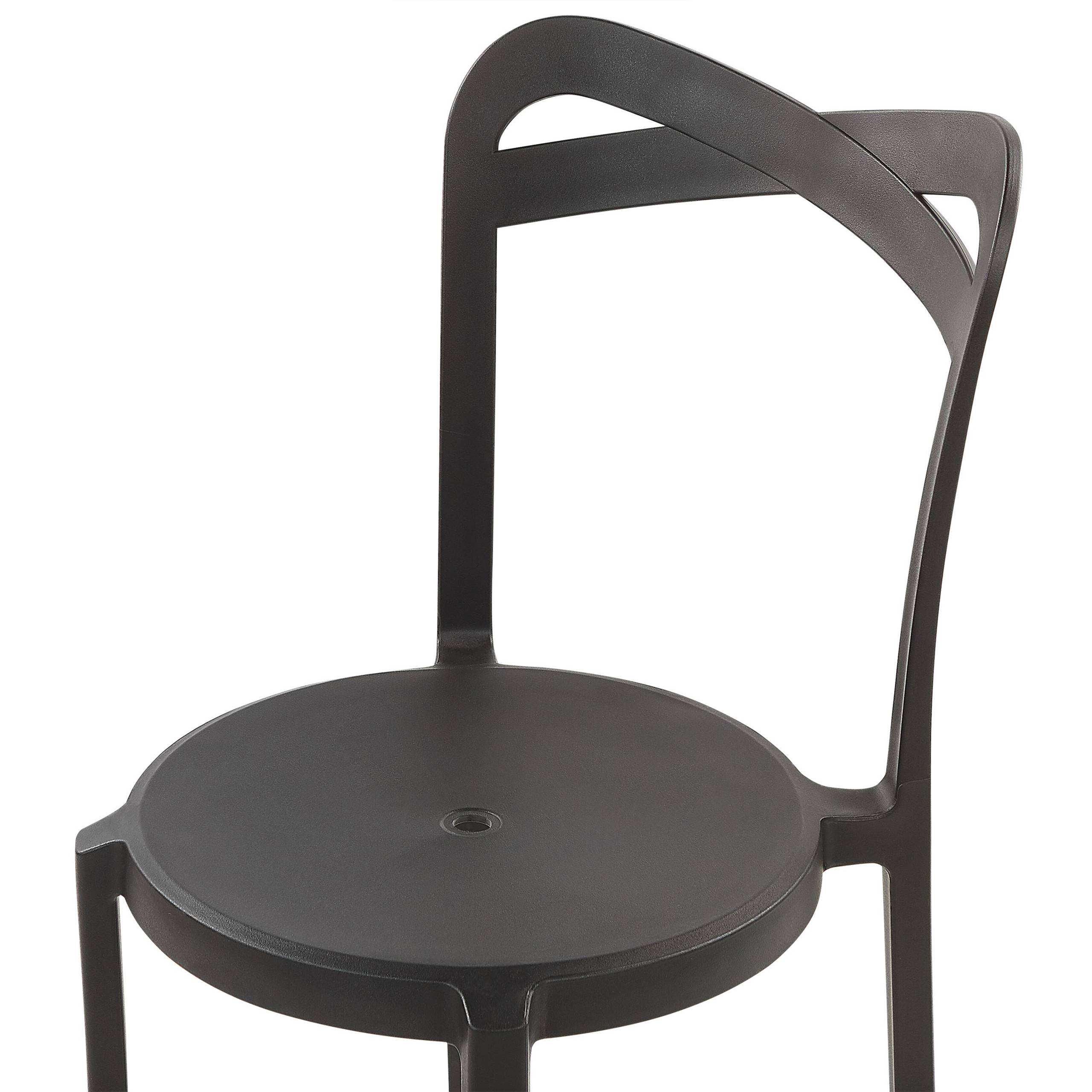 Beliani - Lot de 4 Chaises de Salle à Manger Design en Plastique Noir Empilables pour Intérieur et Extérieur au Style Moderne et Scandianave Beliani - Imagen 7
