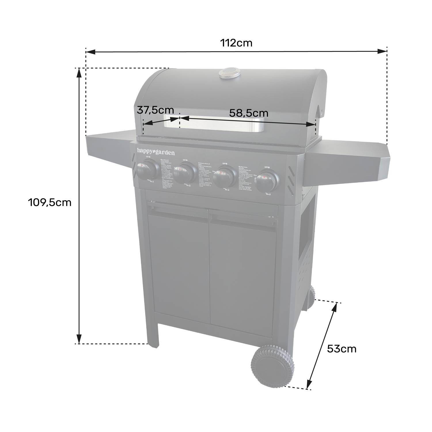 Barbecue au gaz IZALCO - 4 brûleurs 10kW - HAPPY GARDEN - Imagen 7