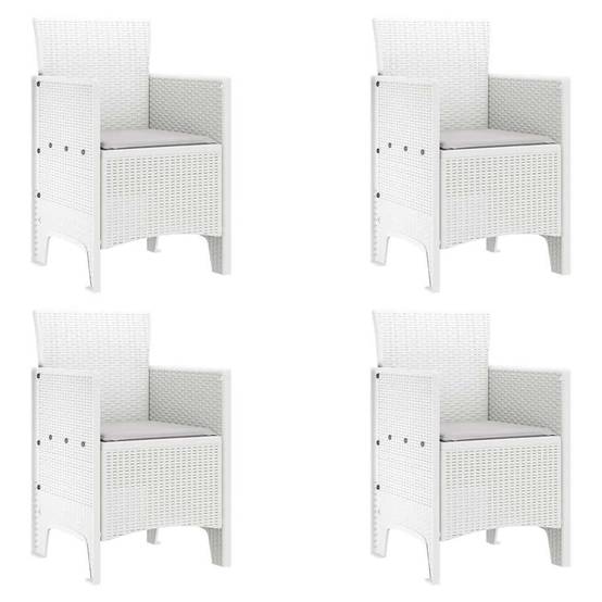 Chaise de jardins polypropylène blanc 53 x 49 x 85 cm, Poids :24.6kg - PANGIVO - Image 2