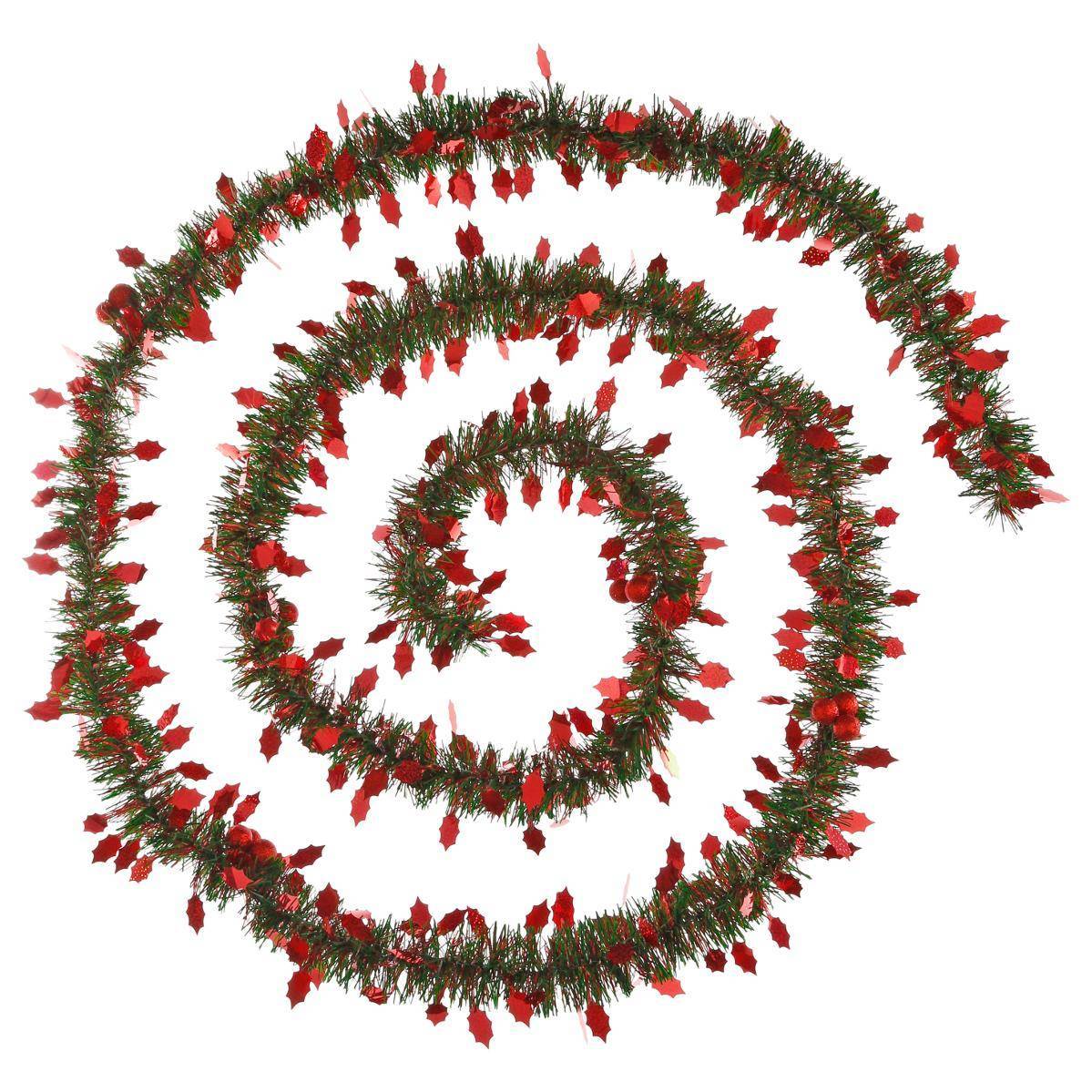 Feeric Christmas - Guirlande houx rouge 10cmx2,7m 4 plis vert - Feeric Lights & Christmas - Image 1