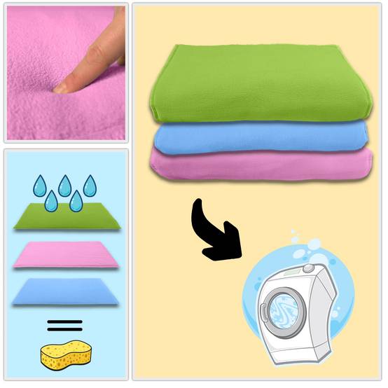 Lot de 2 - Tapis pour Cochon d'inde et Lapin en Polaire 70 x 35 cm - Absorbant, Lavable en Machine, Economique - Neo Solvo - Image 8