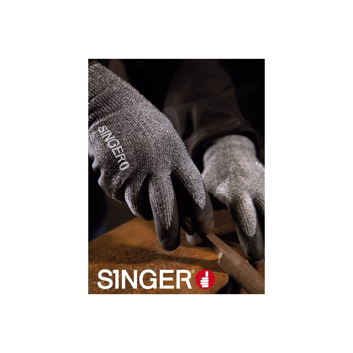 Gant Anti coupure Anti Froid SINGER taille 10 support tricote enduit nitrile fibres haute tenacite - Imagen 2
