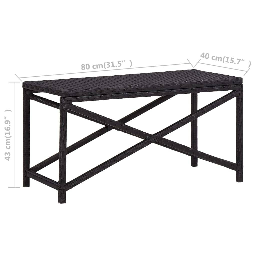 Maison Chic - Banc de jardin - Banc d'extérieur - Banquette 80 cm Résine tressée Noir-JU13907 - Imagen 5
