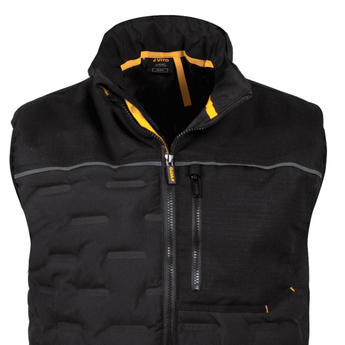Vito - Gilet de travail sans manche Noir Taille S Doudoune Tissu Respirant VITO - Imagen 3